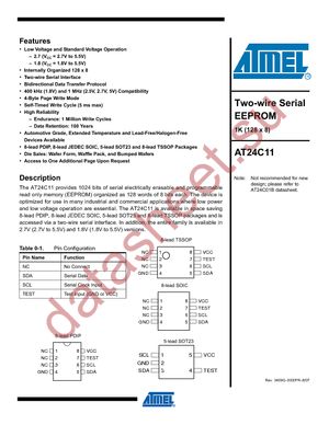 AT24C11N-10SU-2.7 SL383 datasheet  